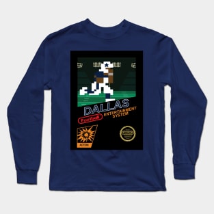 Dallas Football Team - NES Football 8-bit Design Long Sleeve T-Shirt